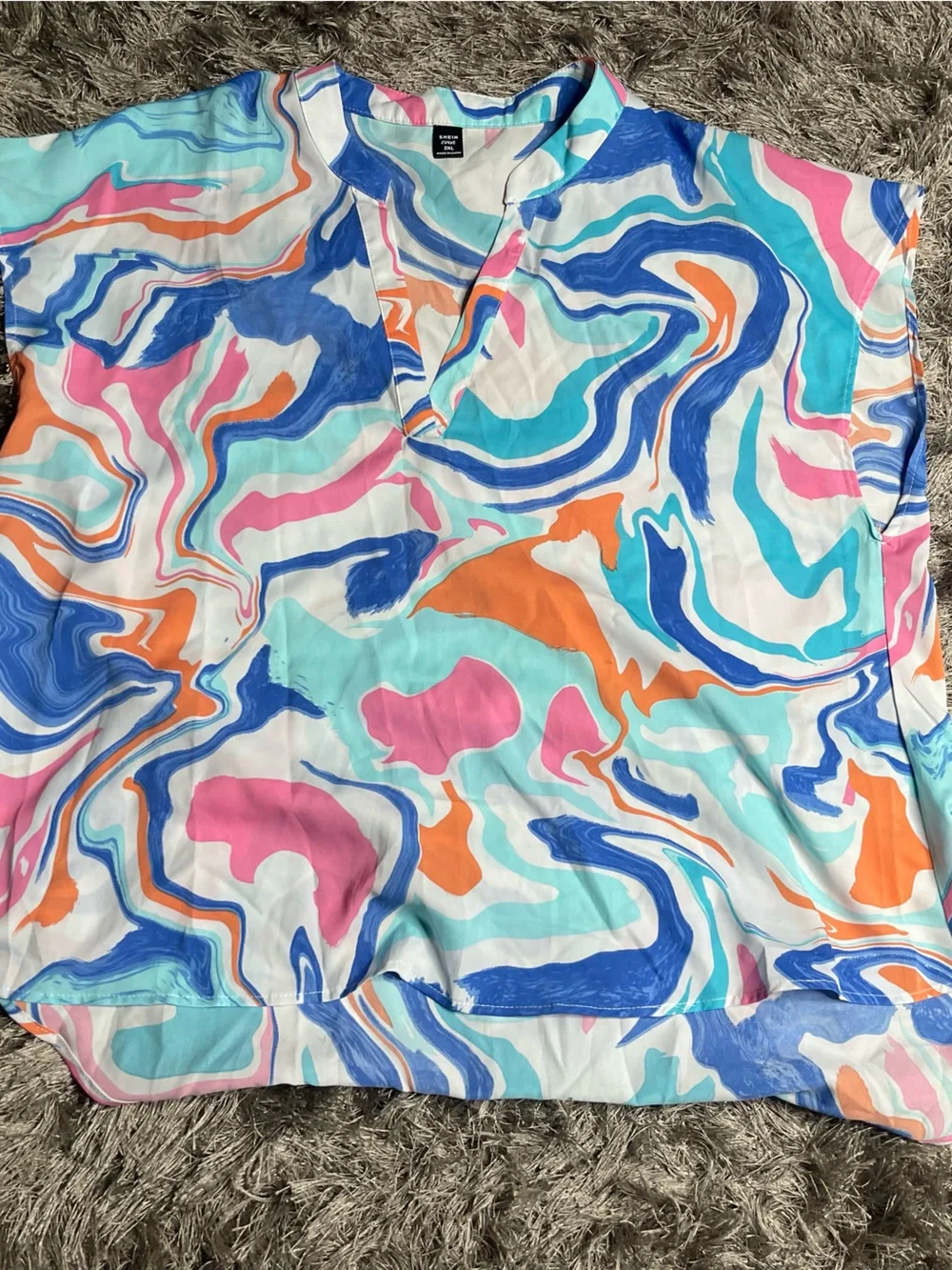 Bandolino Multicolor Swirl One-Piece Bodysuit - Blue, Pink, Teal & Orange